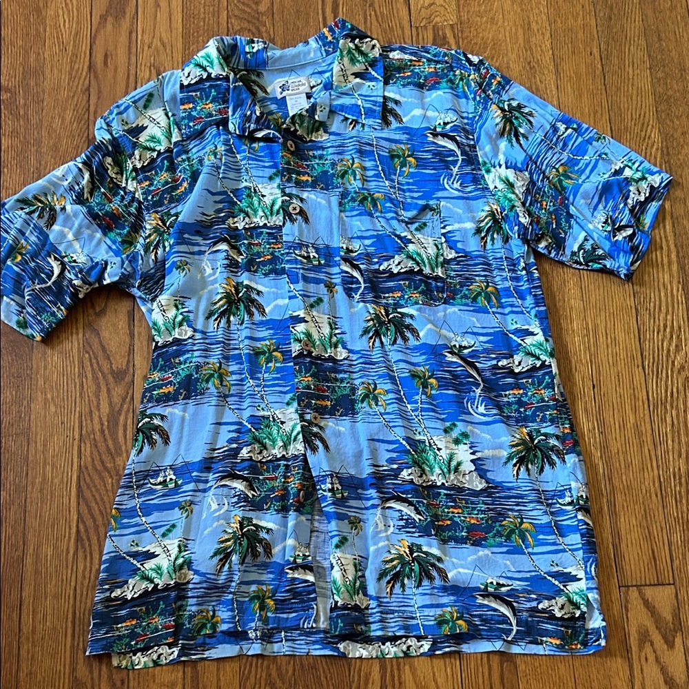 Cherokee Waikiki Wear Tropical Blue Shirt